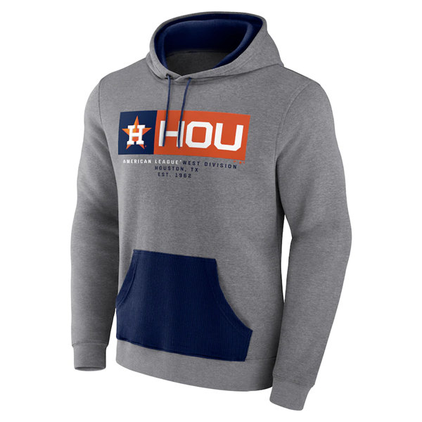 Houston Astros Heathered Gray Iconic Steppin Up Fleece Pullover Hoodie